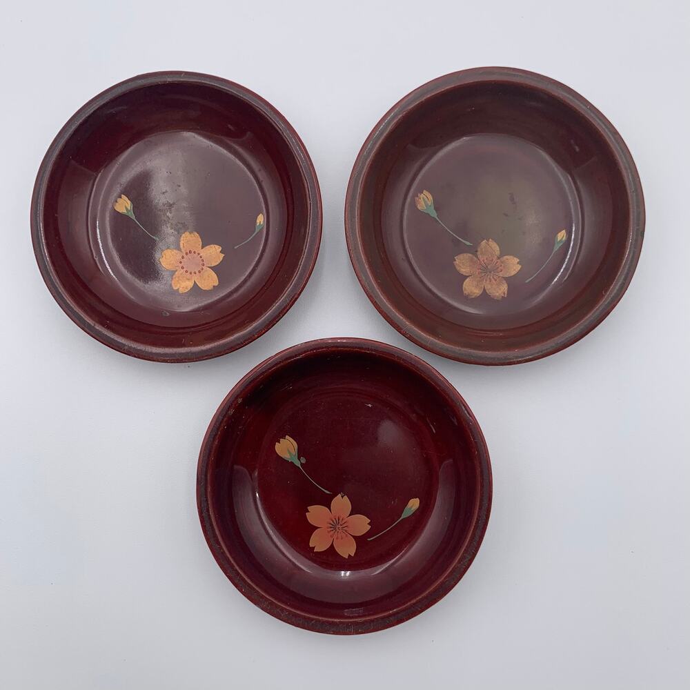 Maruni Lacquerware Bowls - Set of 3 - Small - Occupied Japan - Vintage - READ